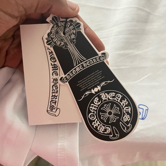 Chrome Hearts Raglan Baseball Long Sleeve Navy White Graphic Tee - Picture 5 of 6